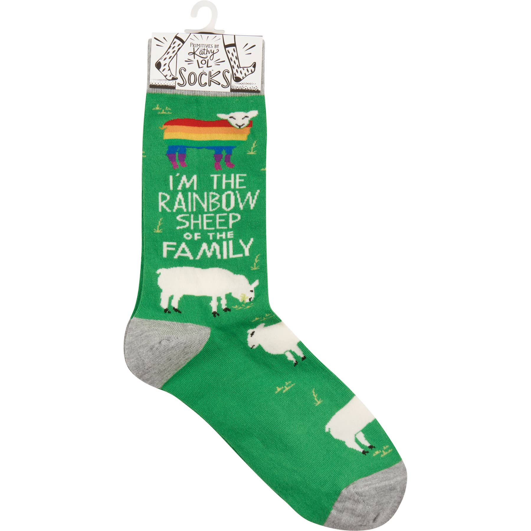 Rainbow Sheep In The Family Socks