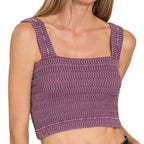 Seamless Wrinkle Stone Washed Bra Top