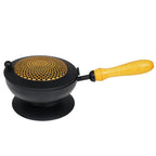 Iron Charcoal Incense Burner W/ Lid & Wooden Handle