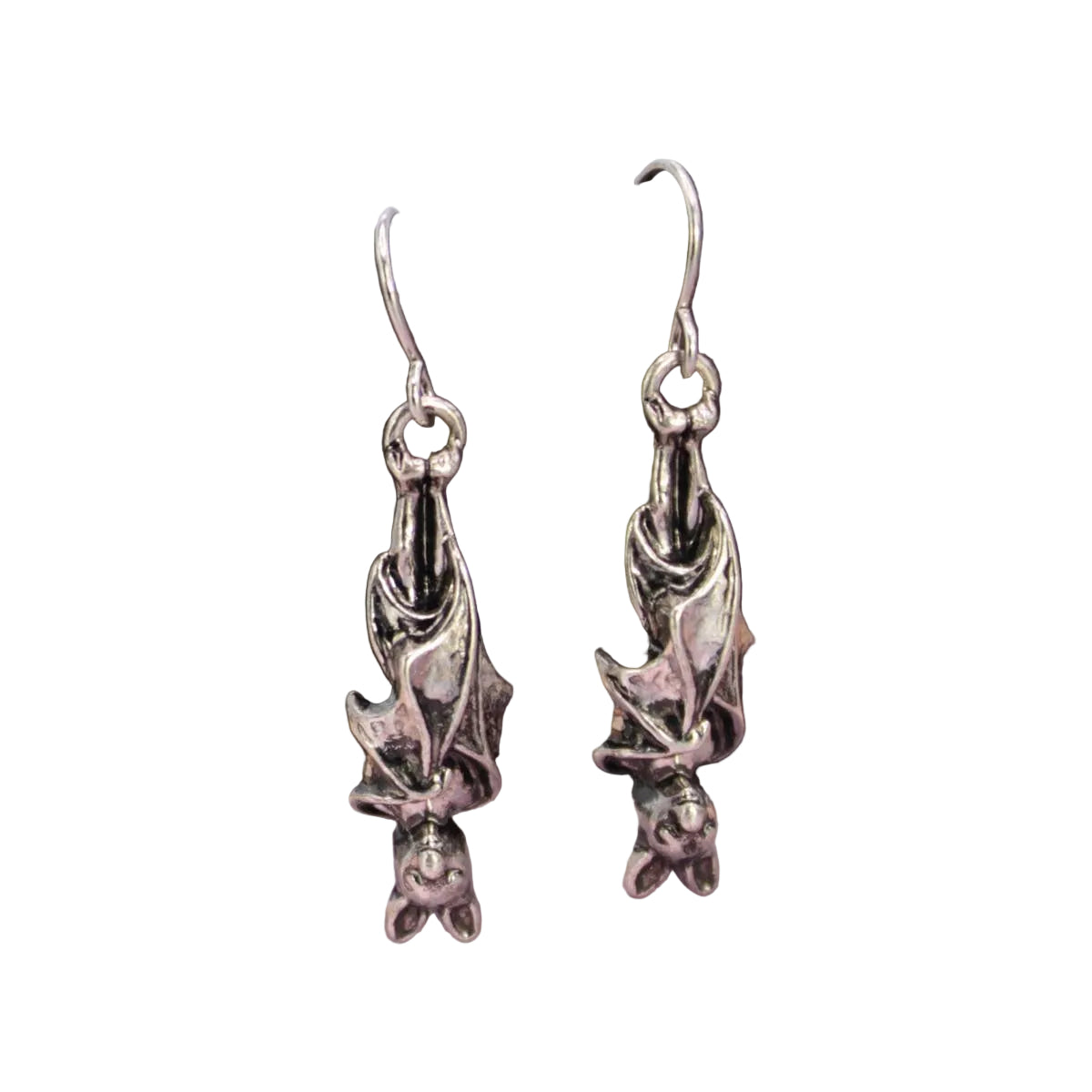 Creature of the Night Silver Bat Earrings