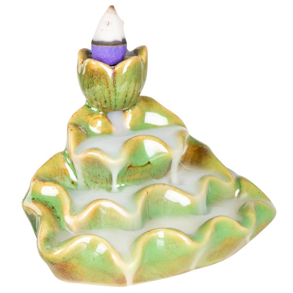 Lotus Backflow Ceramic Incense Burner