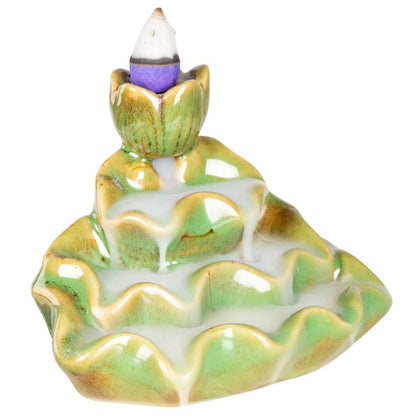 Lotus Backflow Ceramic Incense Burner