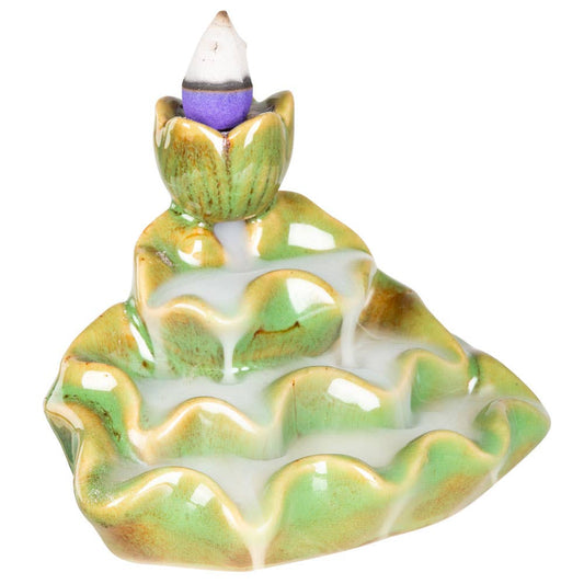 Lotus Backflow Ceramic Incense Burner