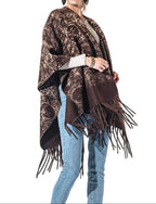 Chocolate Paisley Fringe Kimono