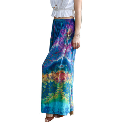 Teal Tie-Dye Palazzo Pants