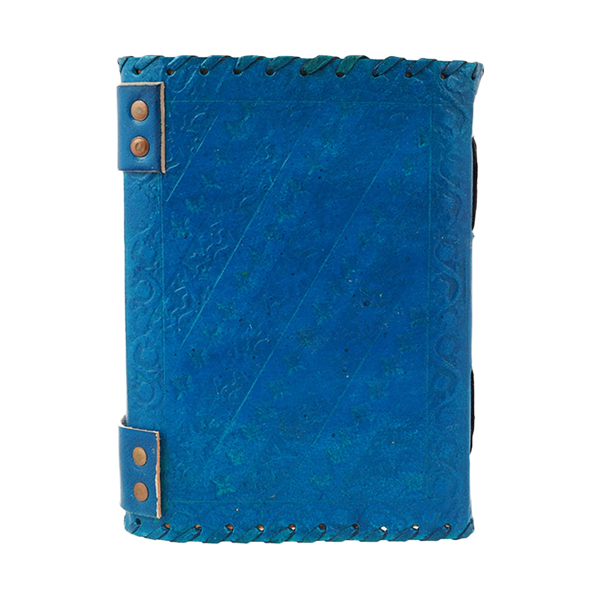 Blue Leather Embossed Journal with Quartz stone