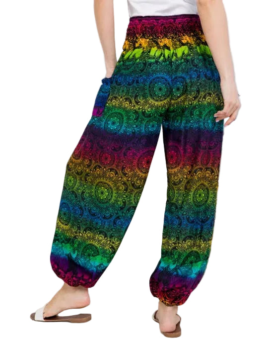 Rainbow Striped Harem Pants