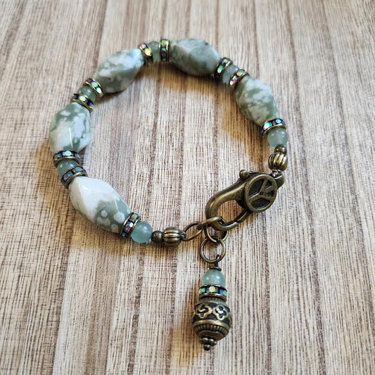 Peace Jade and Aventurine Bracelet