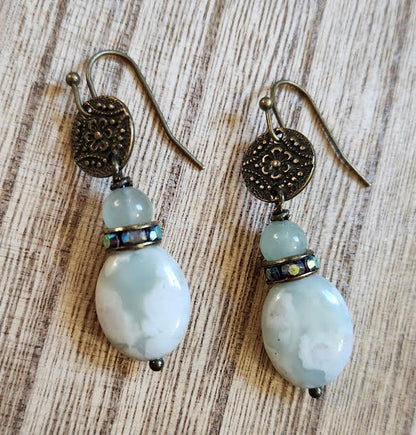 Peace Jade and Aventurine Earrings