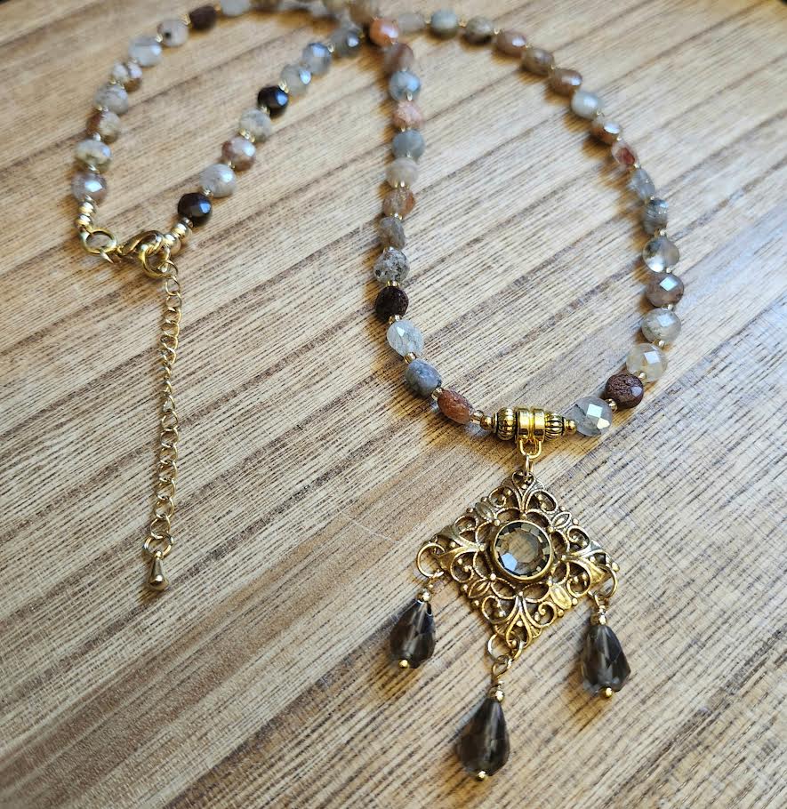 Garden Quartz & Smoky Quartz Necklace