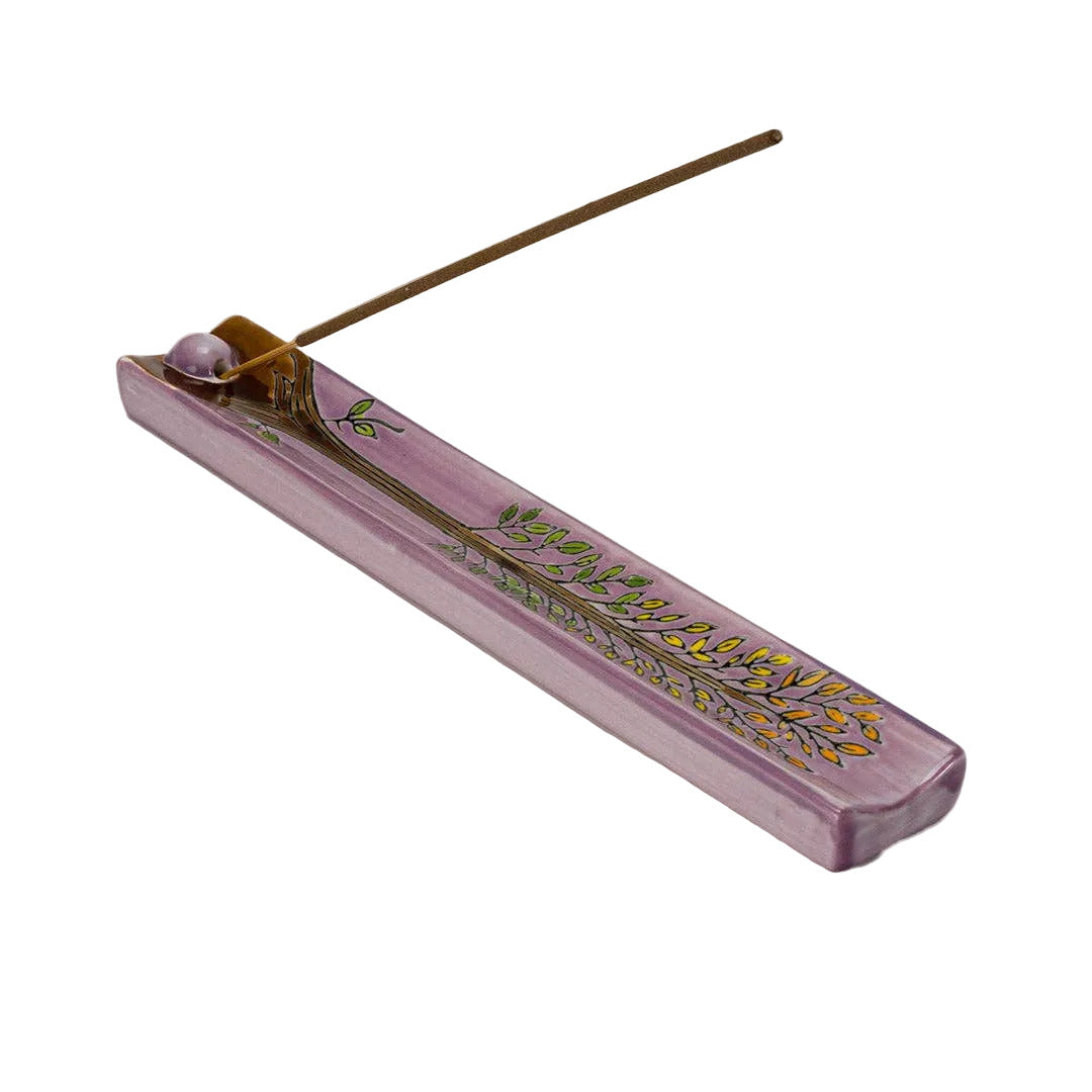Handpainted Ceramic Incense Holder 9 inch L Tree of Life