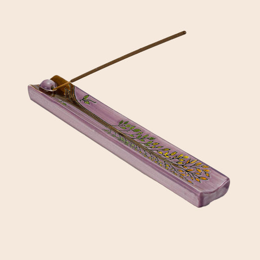 Handpainted Ceramic Incense Holder 9 inch L Tree of Life