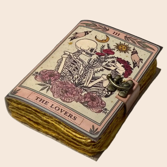 "The Lovers" Tarot Printed Leather Journal  