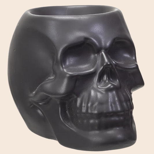 Ceramic Black Skull Oil Burner