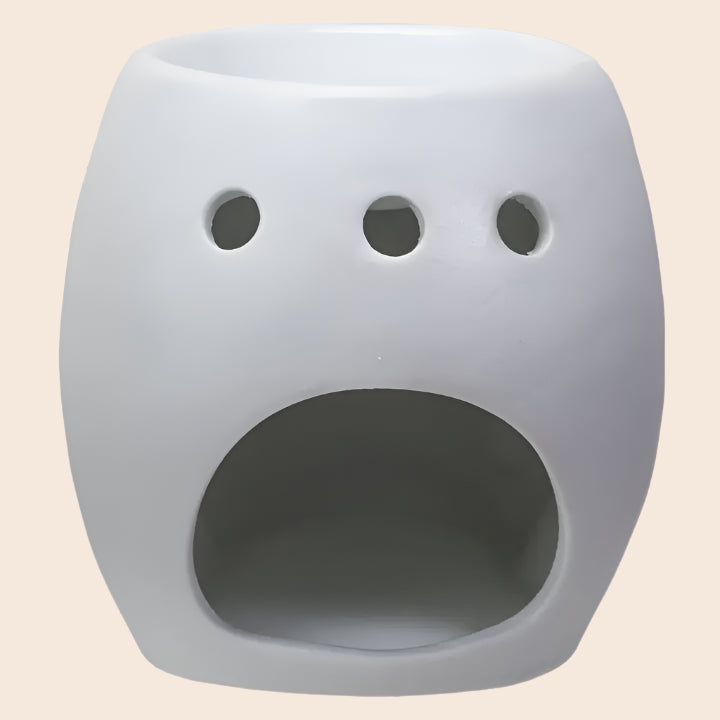 Ceramic White Skull Oil Burner