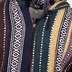 Woven Baja Style Hoodie Zip Up Earth Stripe