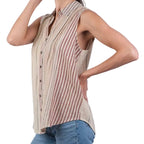Warm Ethereal Stripes Vintage Collared Shirt