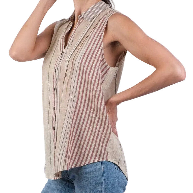 Warm Ethereal Stripes Vintage Collared Shirt