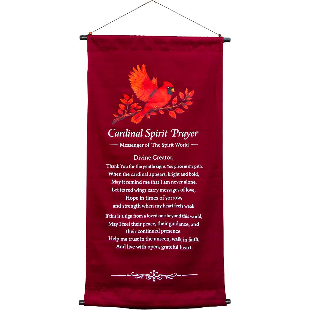 Cotton Inspirational Banner - Cardinal Spirit Prayer