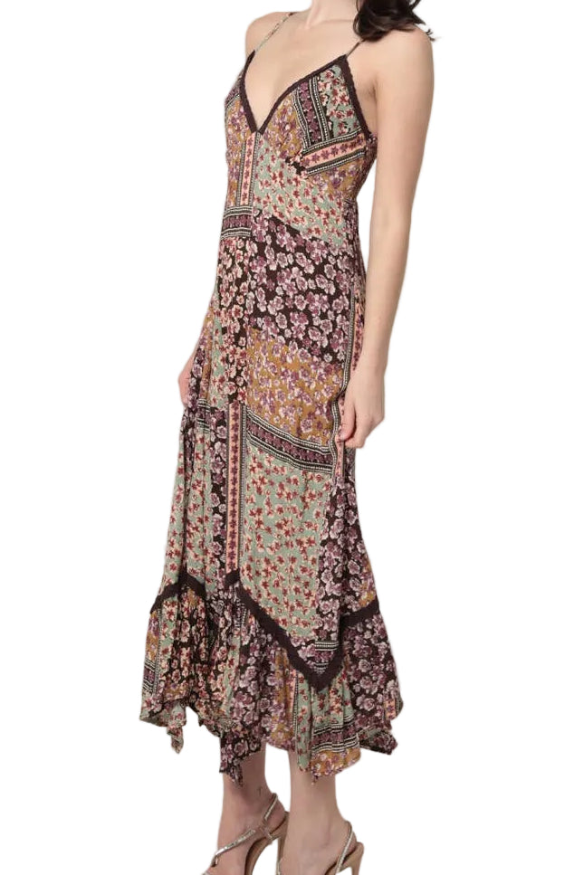 Lace Trim Maxi Dress