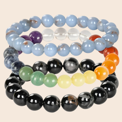 8mm Crystal Gemstone Energy Bead Stretch Bracelets