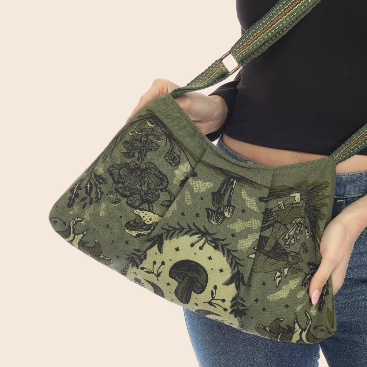 Mushroom Flower Print Bag