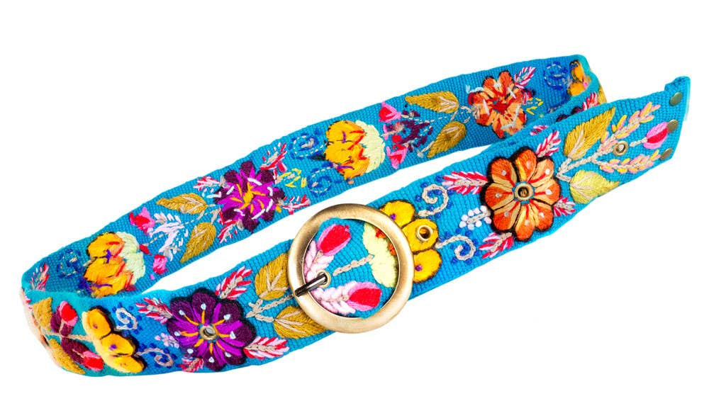 Turquoise Embroidered Belt