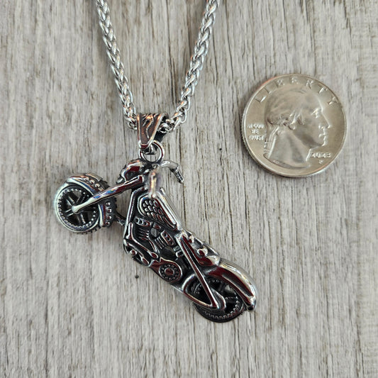 Motorcycle Stainless Steel Necklace