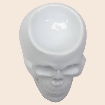 Ceramic White Skull Oil Burner