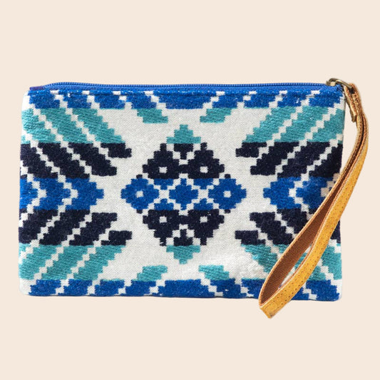 Handmade Blue Pattern Clutch