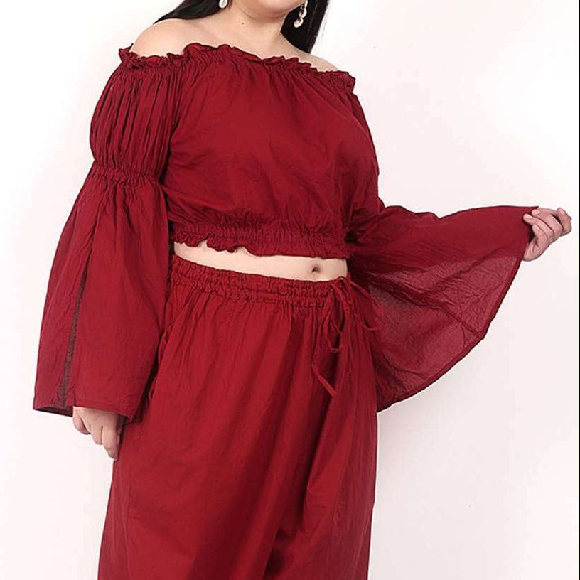 Split Sleeve Off-the-Shoulder Blouse
