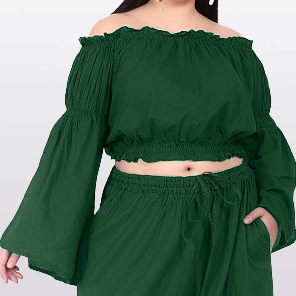 Split Sleeve Off-the-Shoulder Blouse