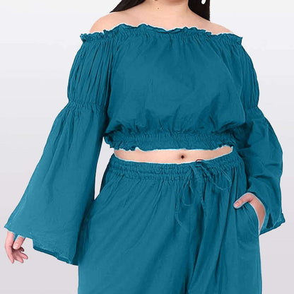 Split Sleeve Off the Shoulder Blouse