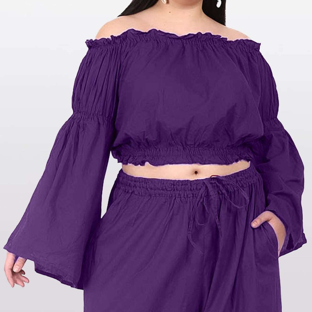 Split Sleeve Off-the-Shoulder Blouse