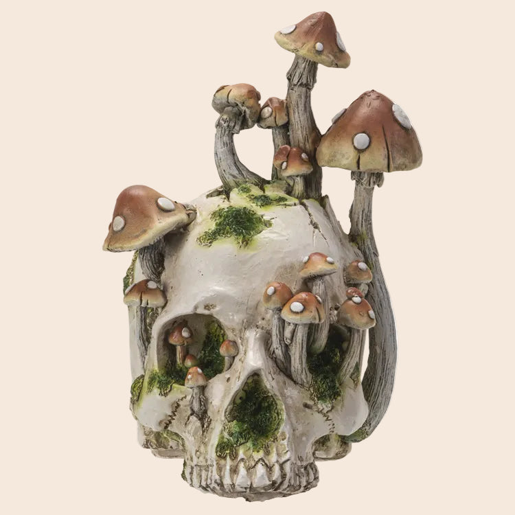 Skull with Mushrooms