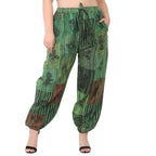 Solid Patchwork Pants with Elastic Ankles