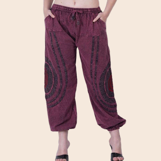 Spiral Patch Harem Pants