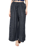 Stonewash Embroidered Front Slit Pants