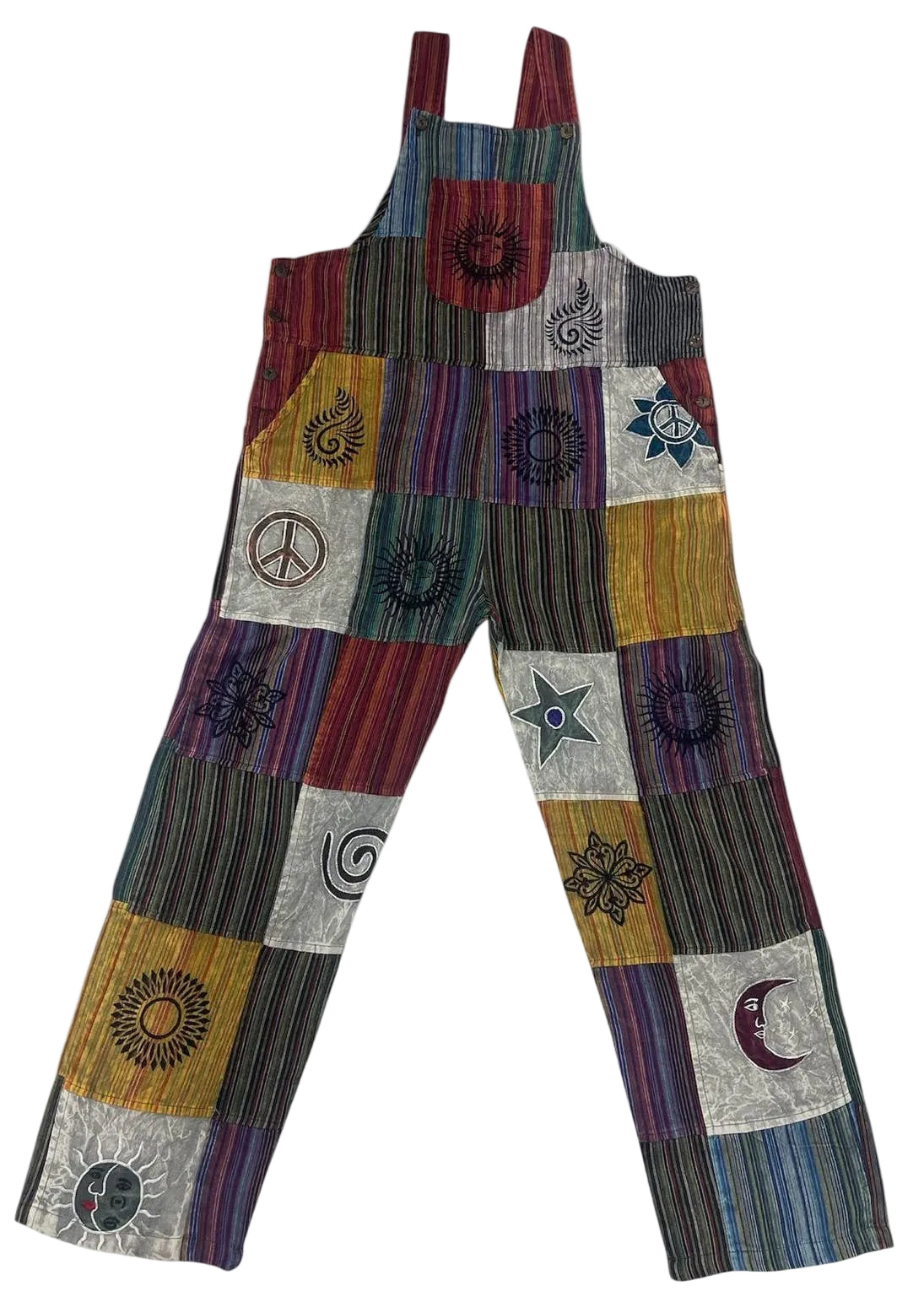 Cotton Artwork Embroidery Peace Jumpsuit