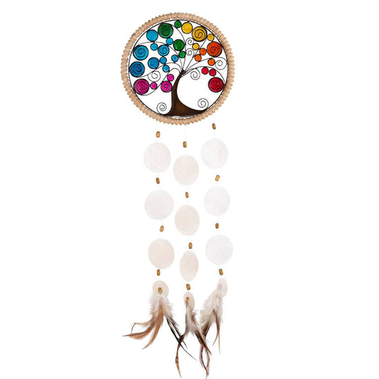 Capiz Dreamcatcher Chime - Tree of Life Large
