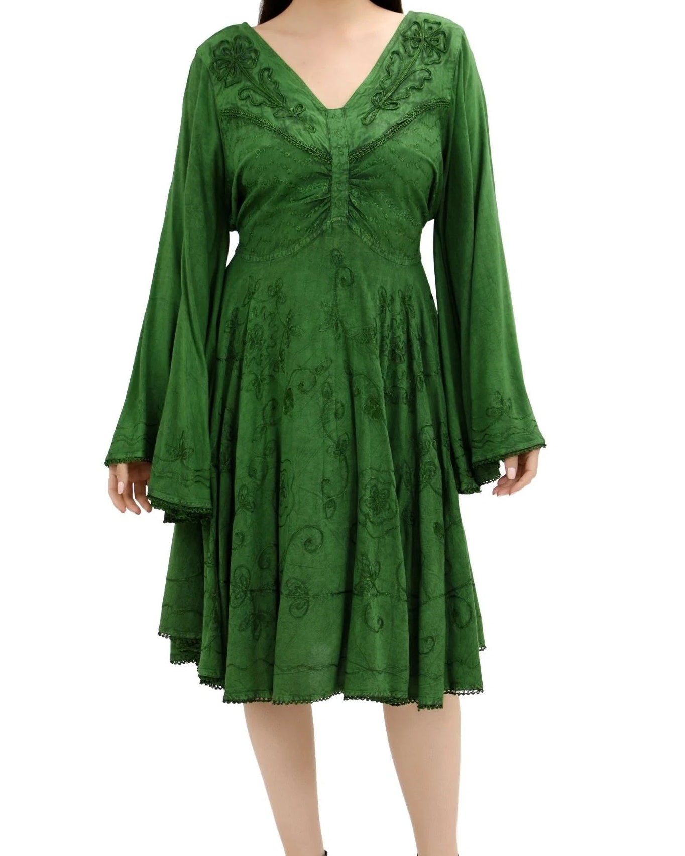 Rouched Bodice Knee Length Dress