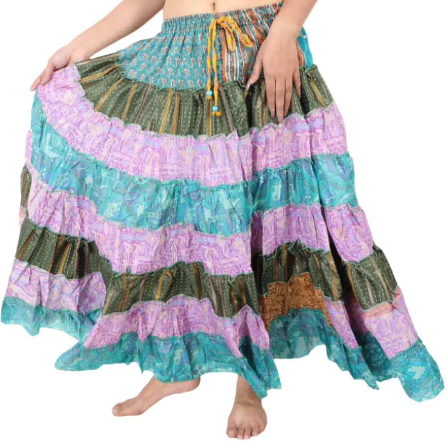 7-Layer Frill Maxi Skirt