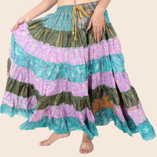 7-Layer Frill Maxi Skirt