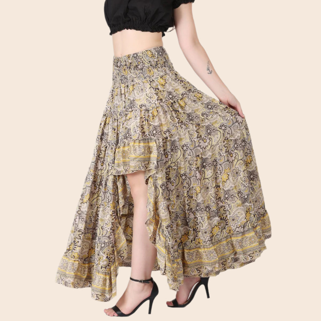 Hi-Lo Ruffle Tiered Skirt