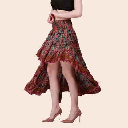 Hi-Lo Ruffle Tiered Skirt