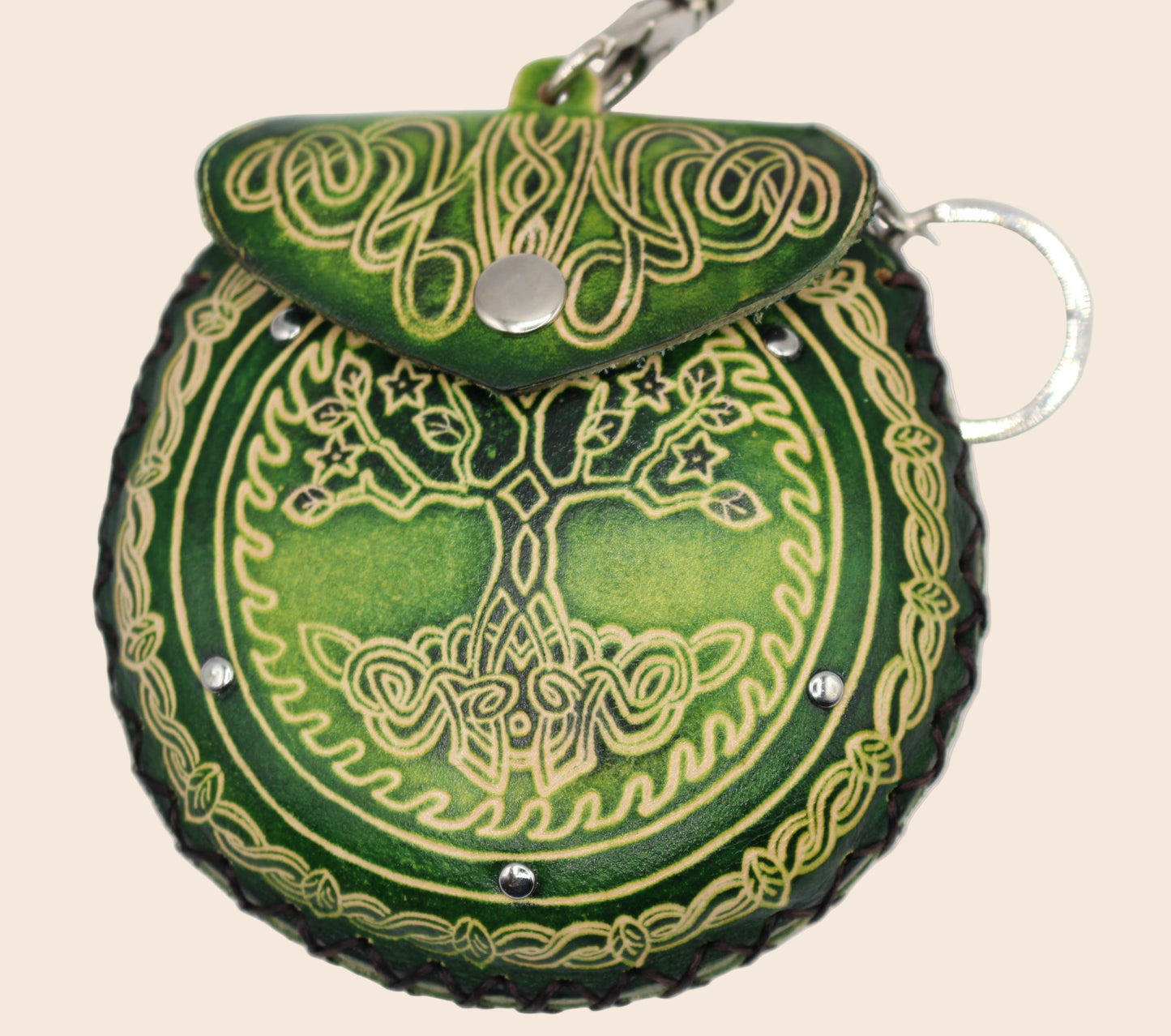 Tree of Life Wristlet Leather Coin Purse