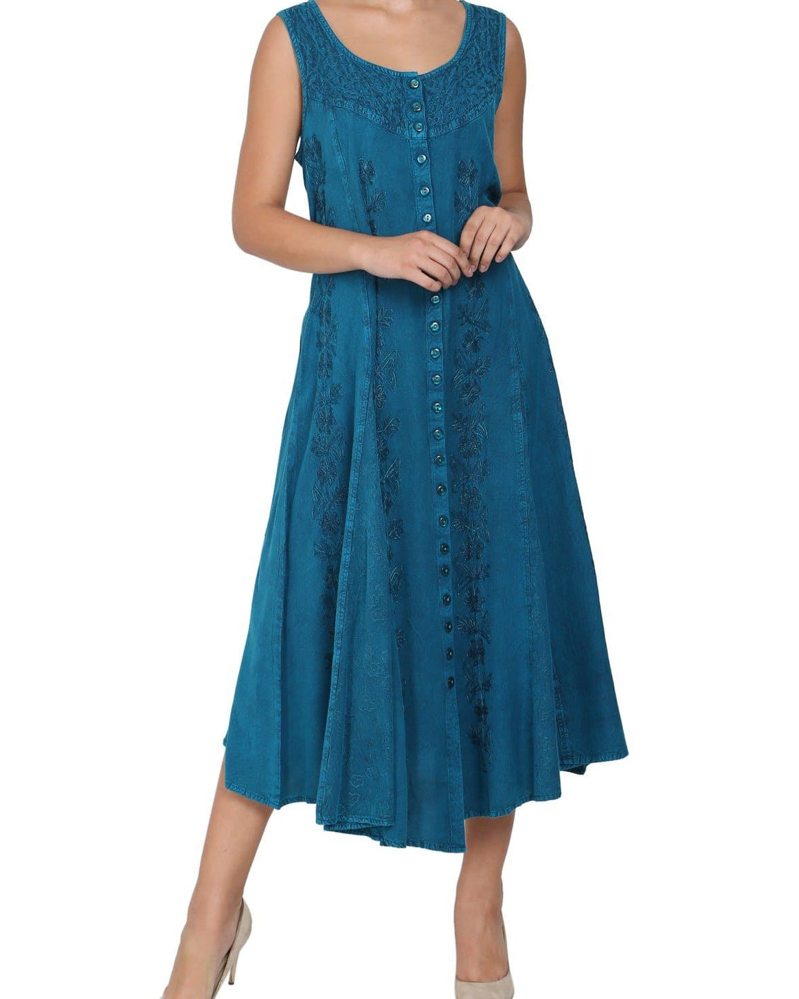 Renaissance Acidwash Sleeveless Dress