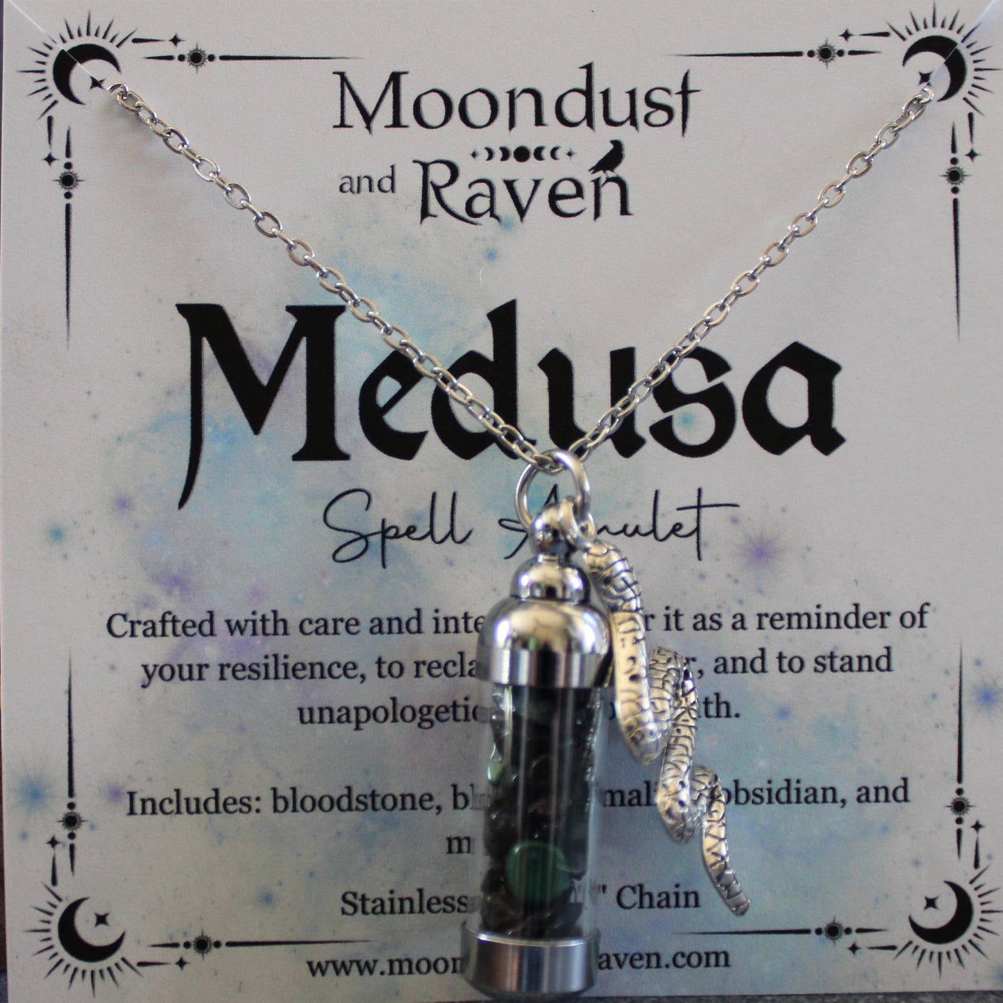 Medusa Spell Jar Amulet Necklace