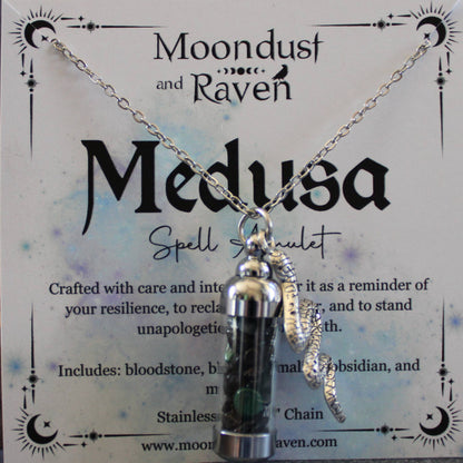 Medusa Spell Jar Amulet Necklace
