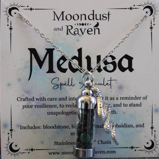 Medusa Spell Jar Amulet Necklace